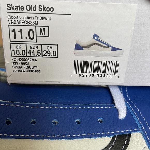 Vans Skate Old Skool Sport Leather True Blue/White mens sneakers - Picture 16 of 16